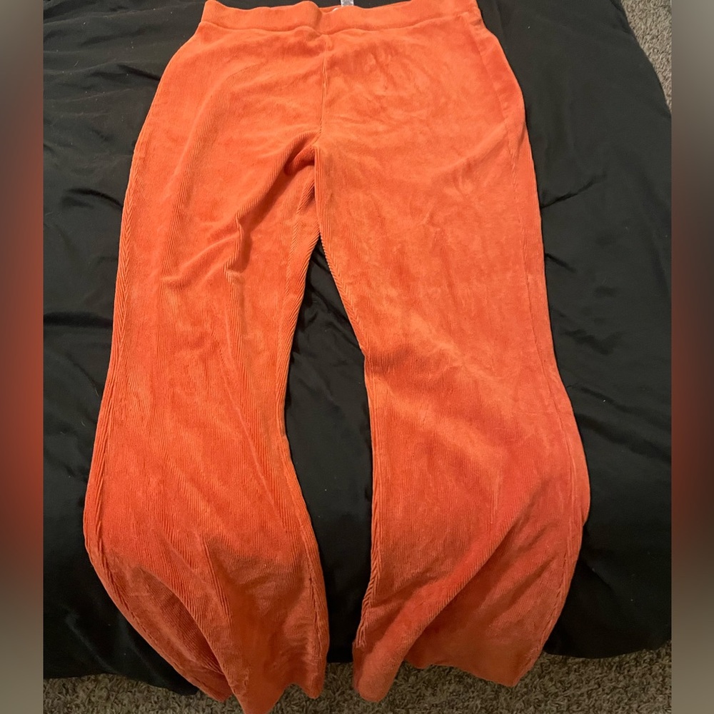 Orange wide leg pants